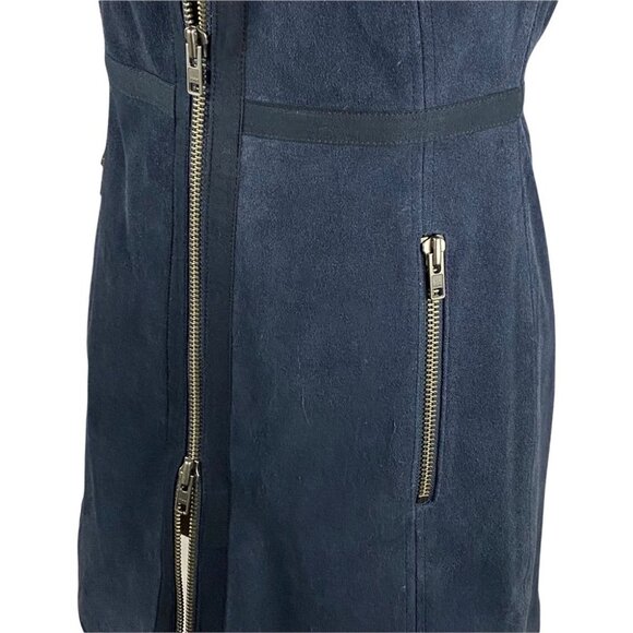 FREE PEOPLE Navy SUEDE Zip Dress / Tunic Top M - Picture 7 of 11